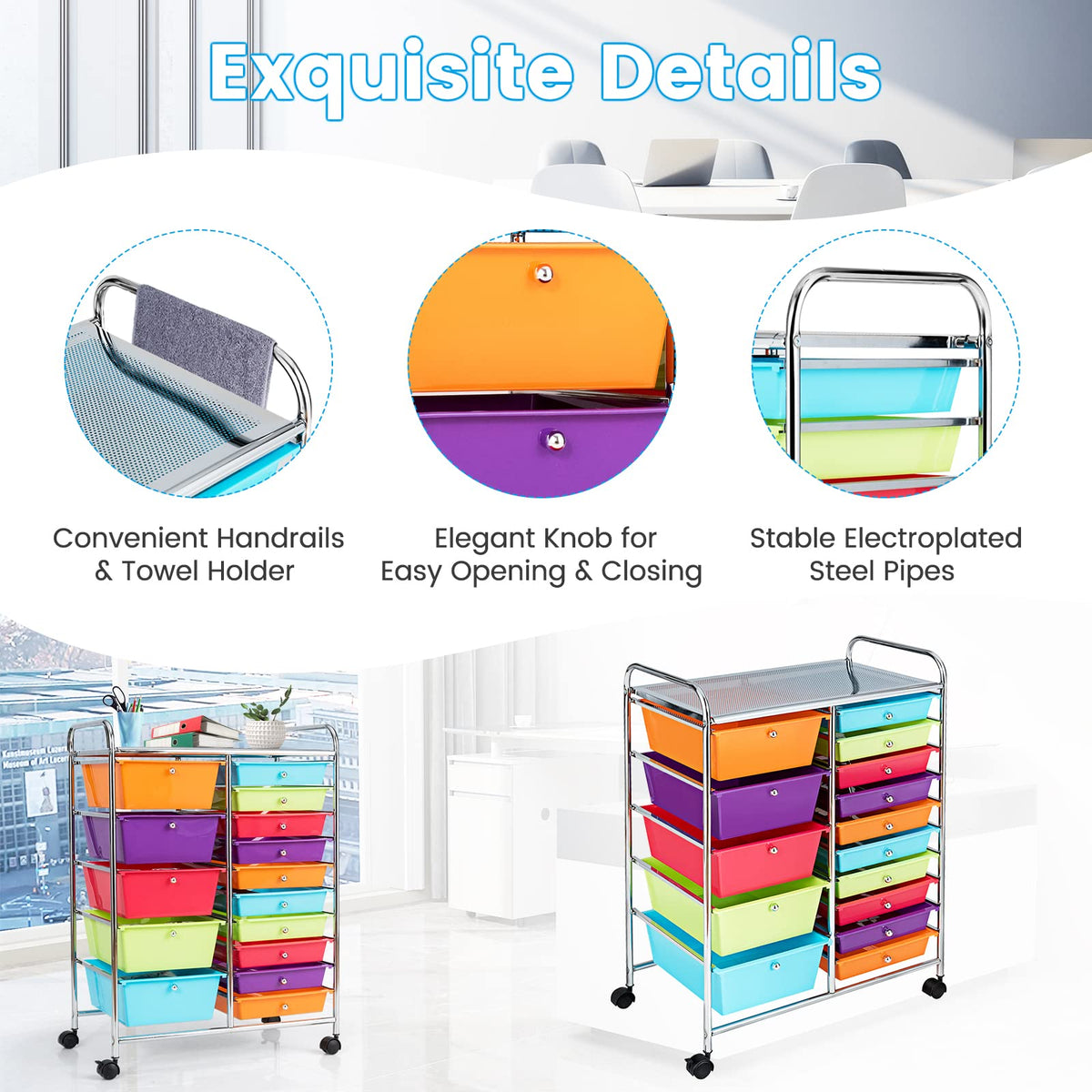 15 Drawer Rolling Storage Cart W57844