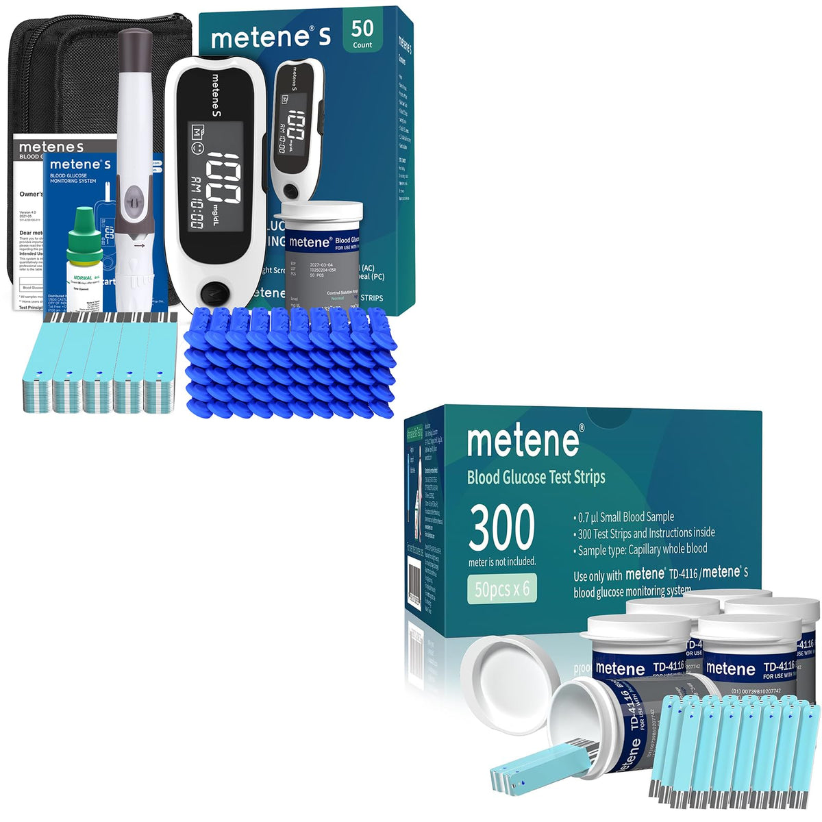 Blood Glucose Monitor Kit & Test Strips 300 Count H32029