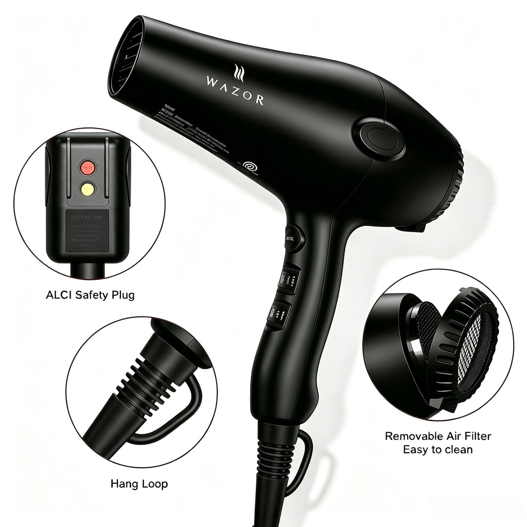 1875W Ionic Hair Dryer with Diffuser and Concentrator Z475442