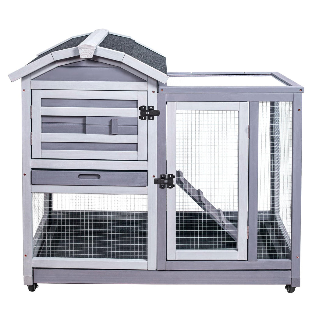 Wooden Rabbit Hutch with Waterproof Roof S7197