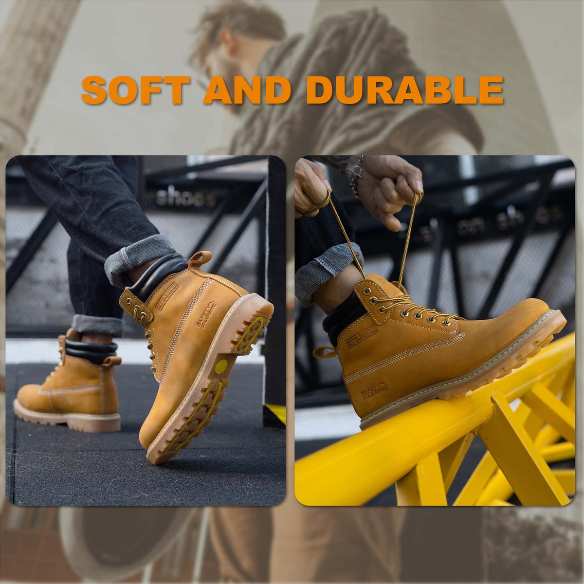 Soft Toe Waterproof Leather Work Boots C63004