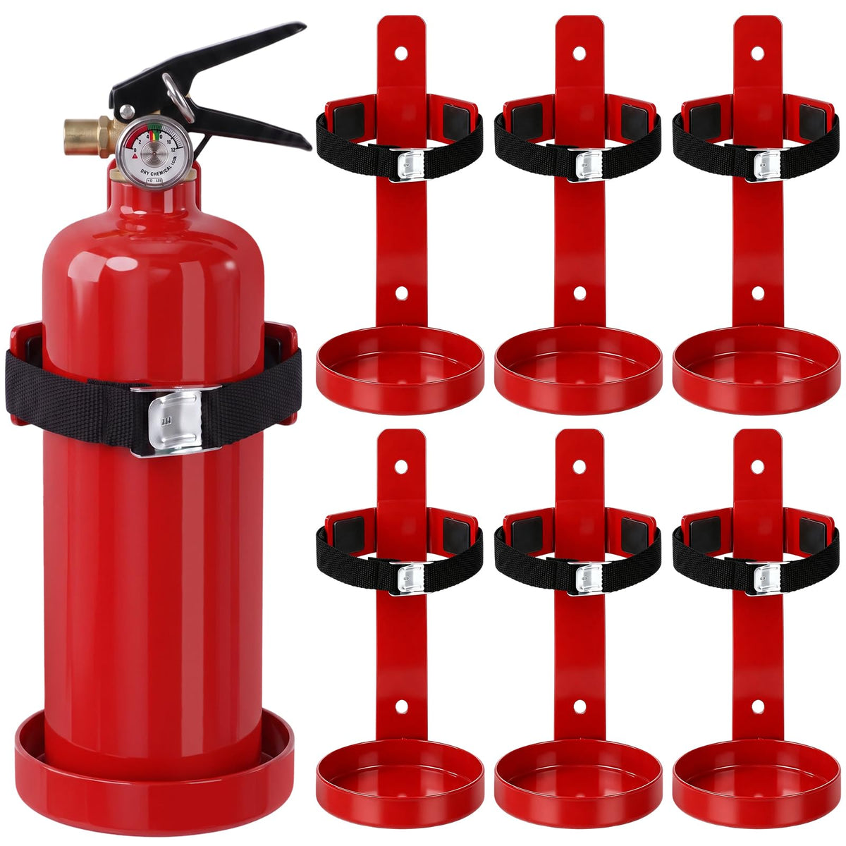 6 Pack 2.5 lb Fire Extinguisher Wall Mount Bracket T749100