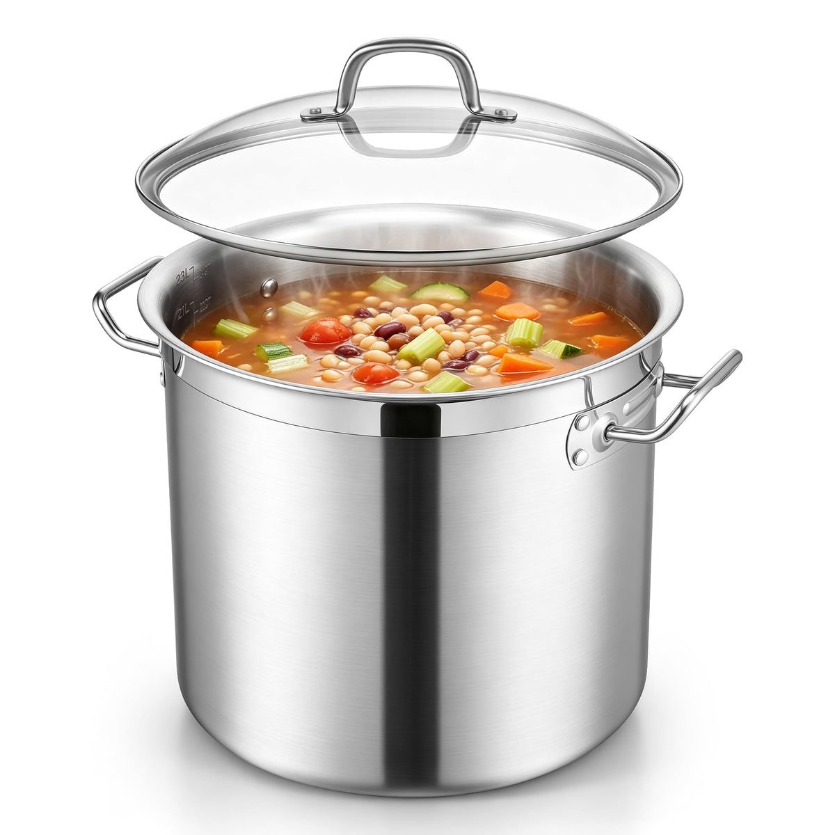 24 Quart Tri-Ply Stainless Steel Stock Pot with Lid G43089