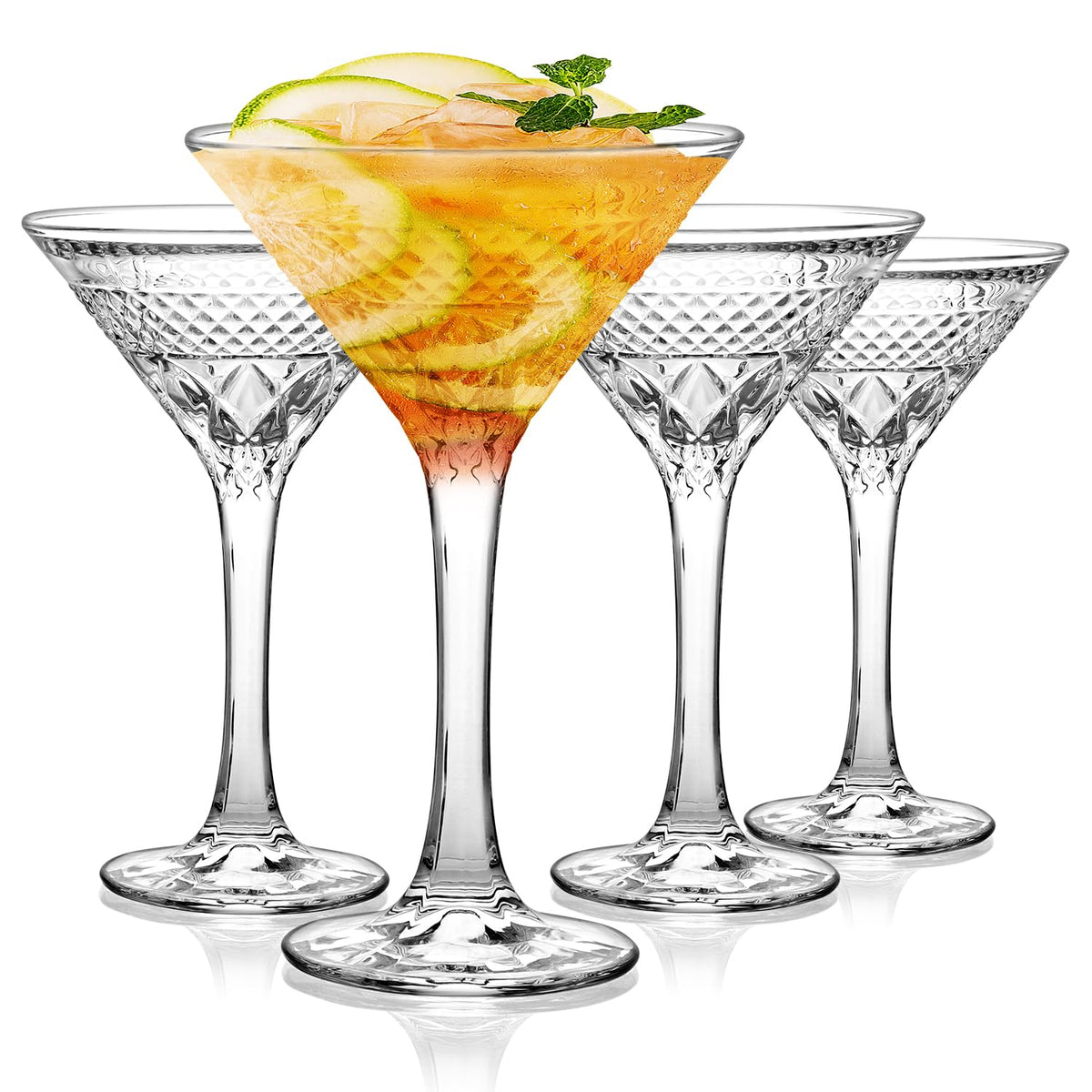 Martini Glasses Set of 4, 6oz Crystal Cocktail Glasses K1285