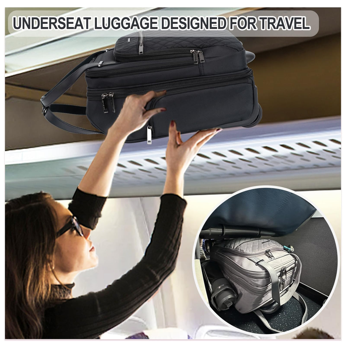 Black 16" Underseat Wheeled Bag P896547