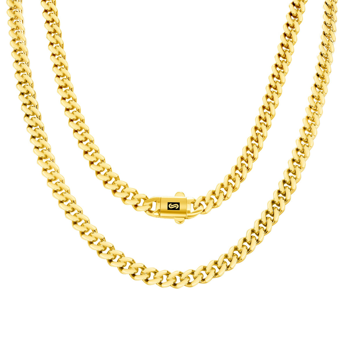 10k Yellow Gold 6mm Cuban Chain Necklace Y670