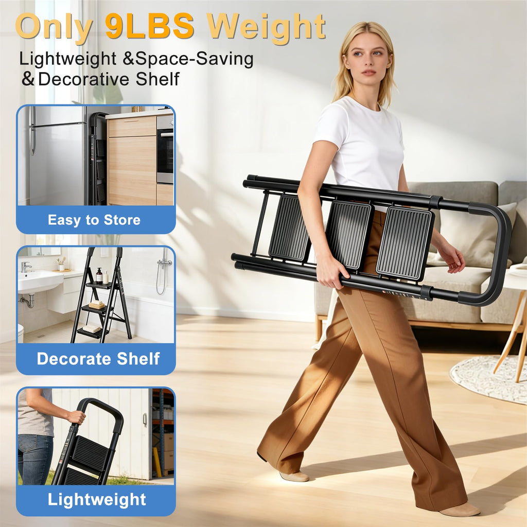 Folding Step Stool with Handrail S31153