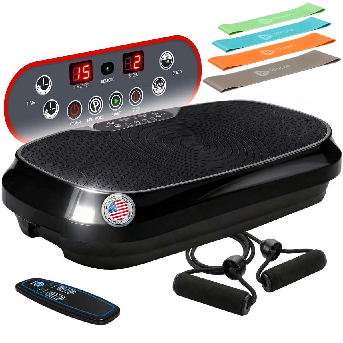 Mini Vibration Plate Exercise Machine with Resistance Bands V630276