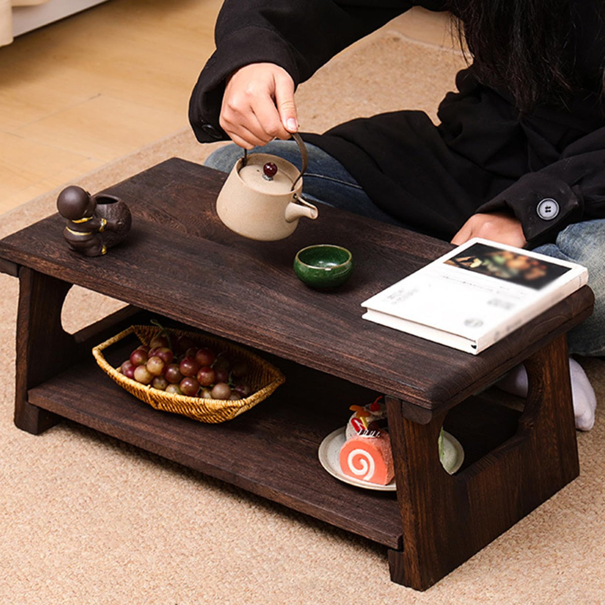 Foldable Japanese Low Floor Table 60x30x22cm X4283