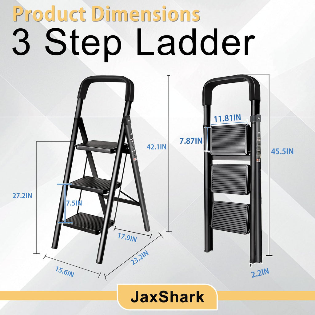 Folding Step Stool with Handrail S31153