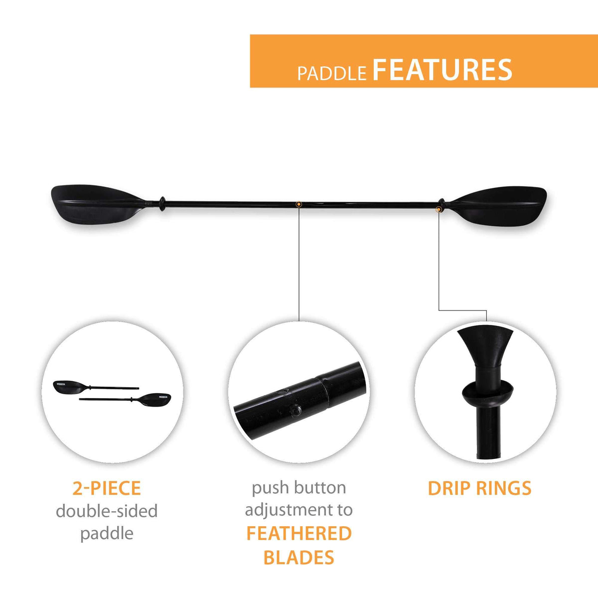 Black Kayak Paddle L9093