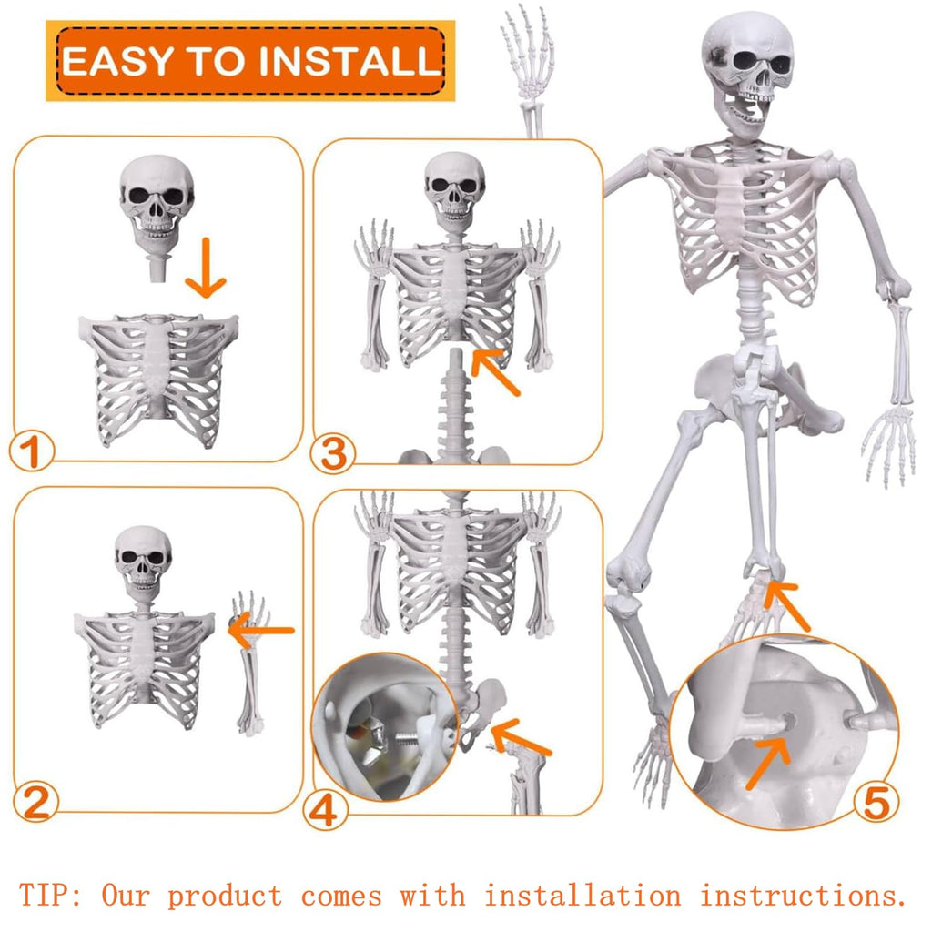 Life Size Posable Skeleton Halloween Decoration S49208