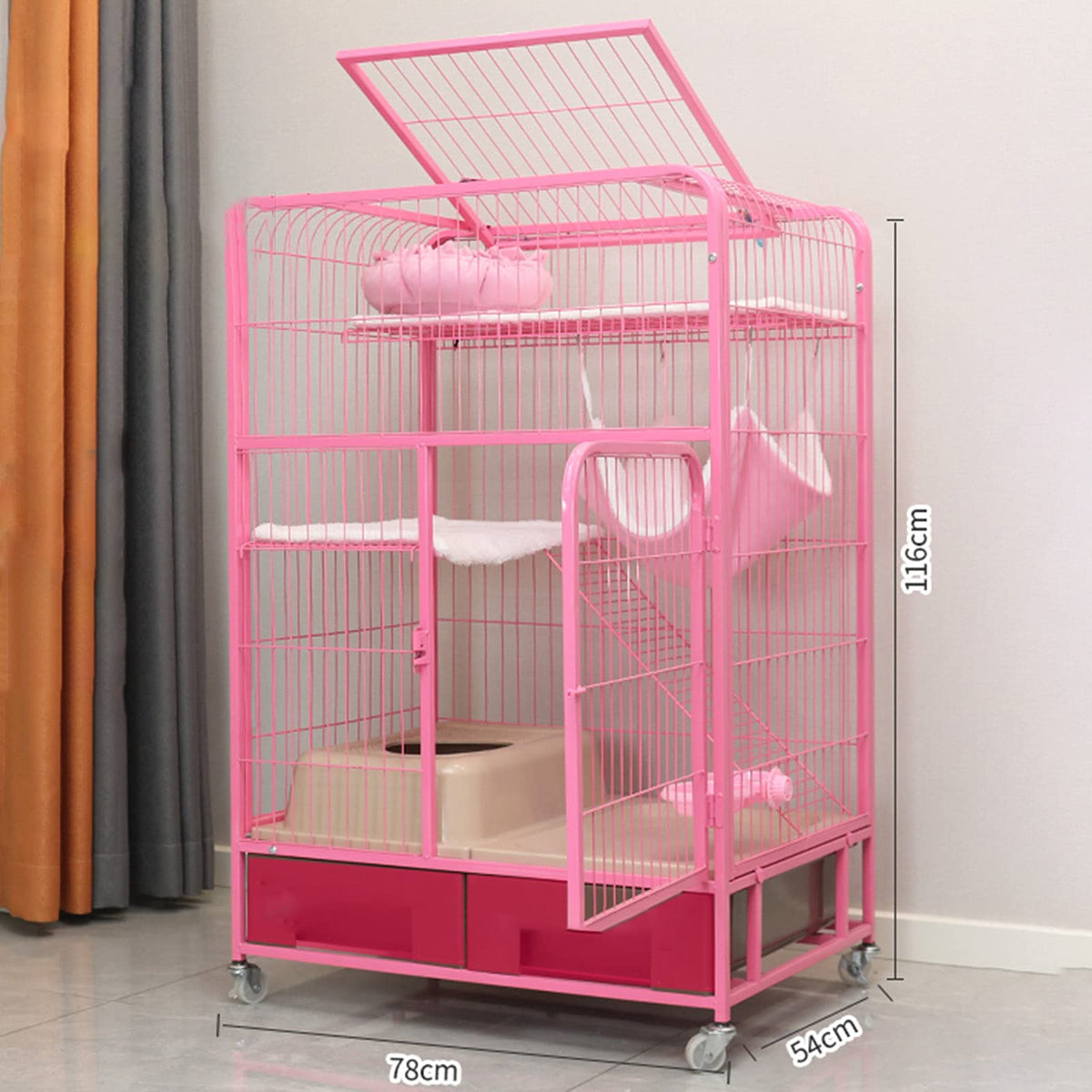 Heavy Duty Metal Dog Crate with Four Wheels W132