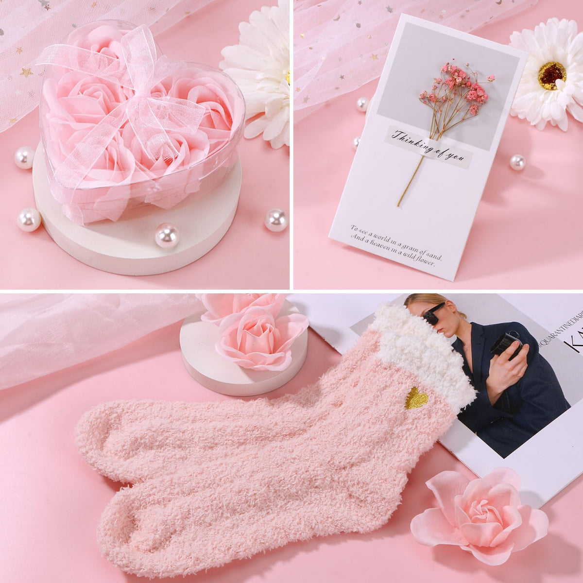Pink Relaxing Spa Gift Set with Blanket Z285