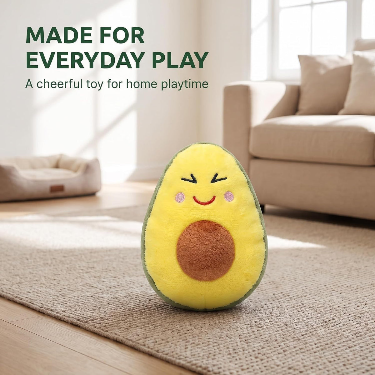 Yellow Soft Plush Avocado Dog Chew Toy Y86751