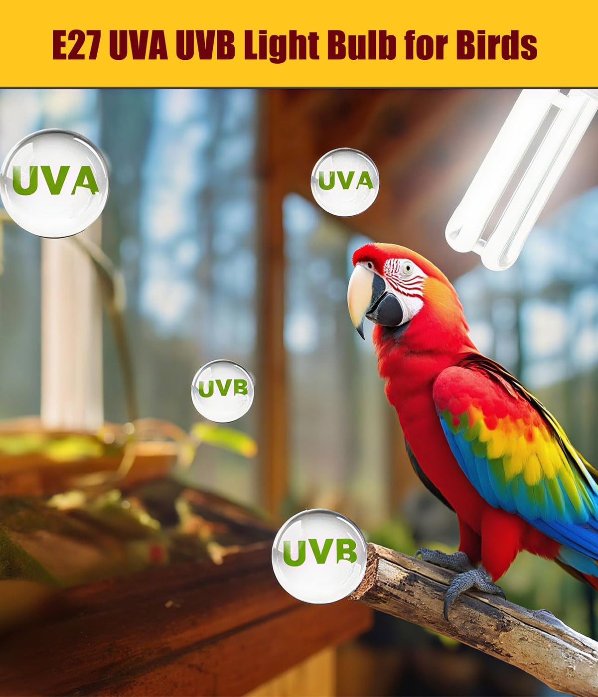 Bird Cage Light Fixture Combo Kit with 2.4 UVB UVA 20W Compact Fluorescent Bulb C909813