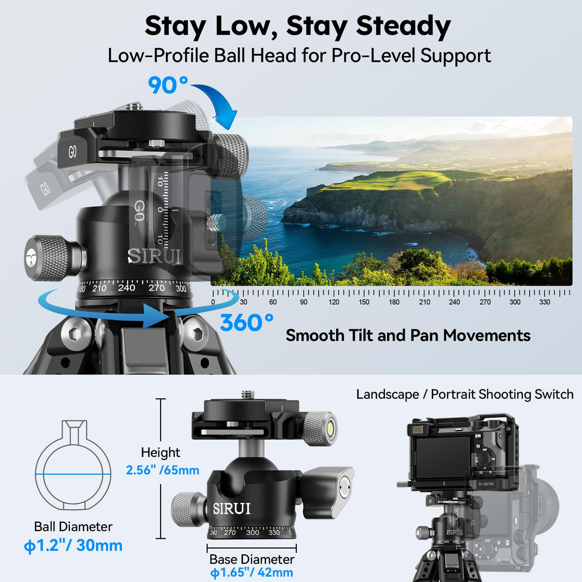 Carbon Fiber Travel Tripod with Quick Release Plate A357753
