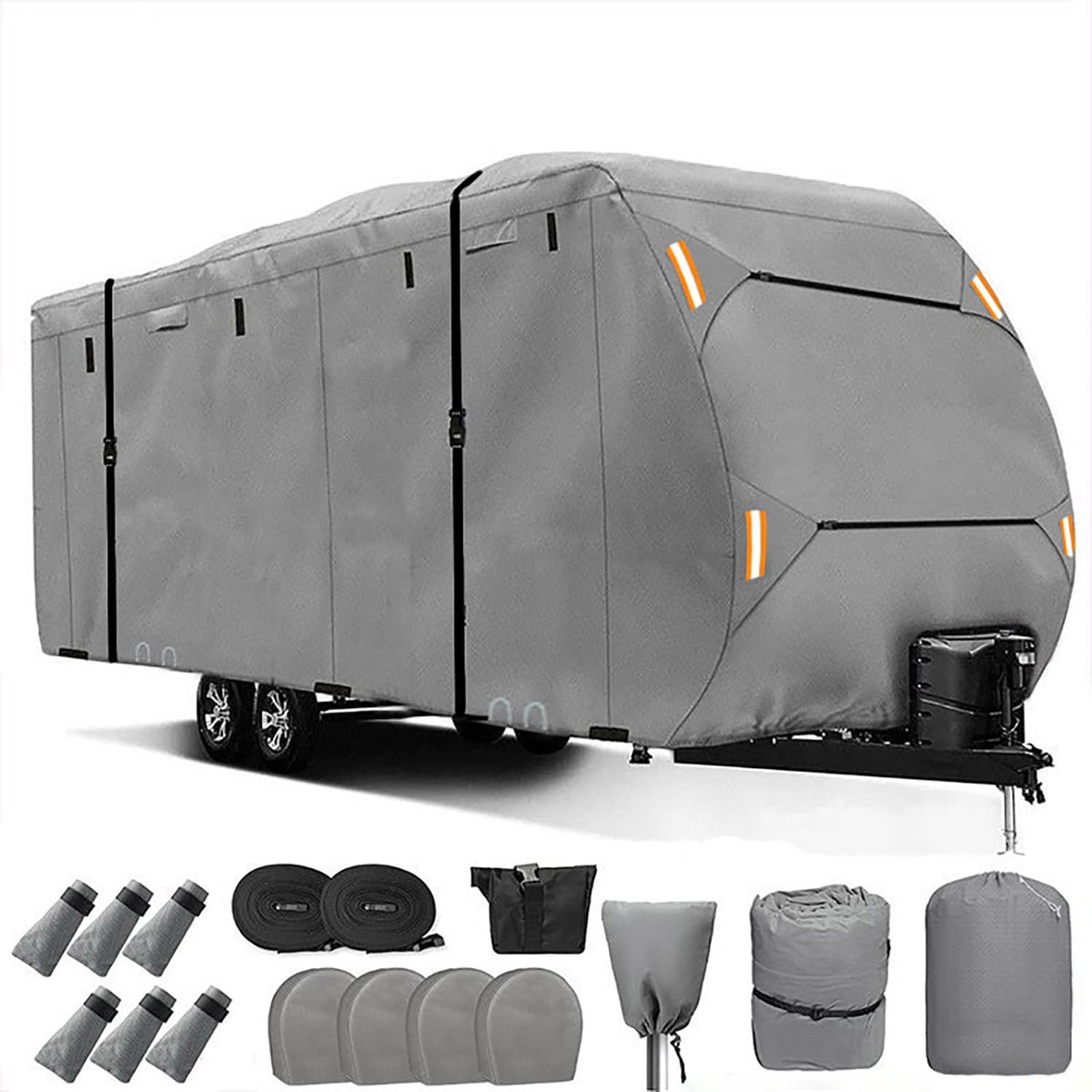 Waterproof 420D Travel Trailer Cover with Adjustable Straps R77638