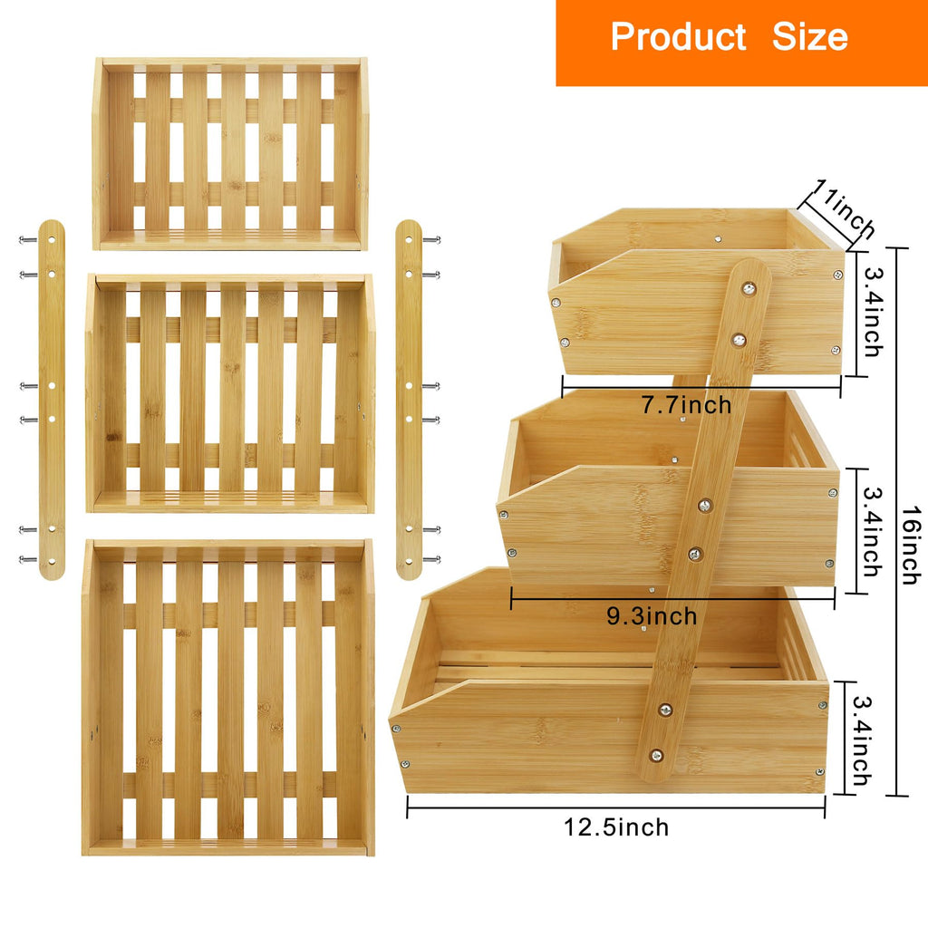3 Tier Bamboo Fruit Basket T1455