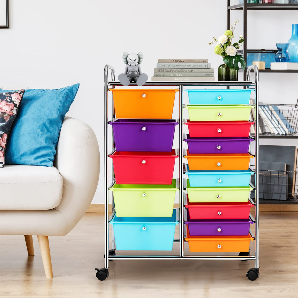 15 Drawer Rolling Storage Cart W57844
