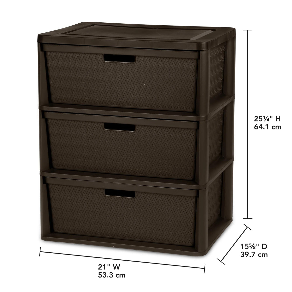 Brown 3 Drawer Plastic Storage Tower Y5322