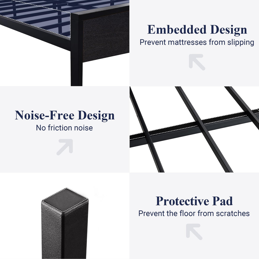 Queen Size Black Oak Bed Frame Z836243