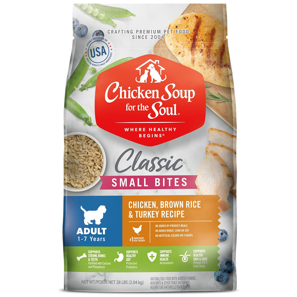 Natural Premium Small Bites Adult Dry Dog Food, Chicken, Brown Rice & Turkey 28lb C602