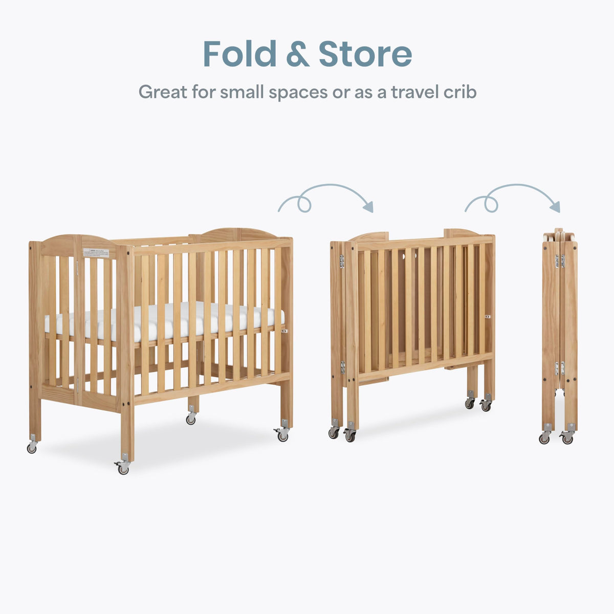 2-in-1 Portable Mini Crib with Mattress B207