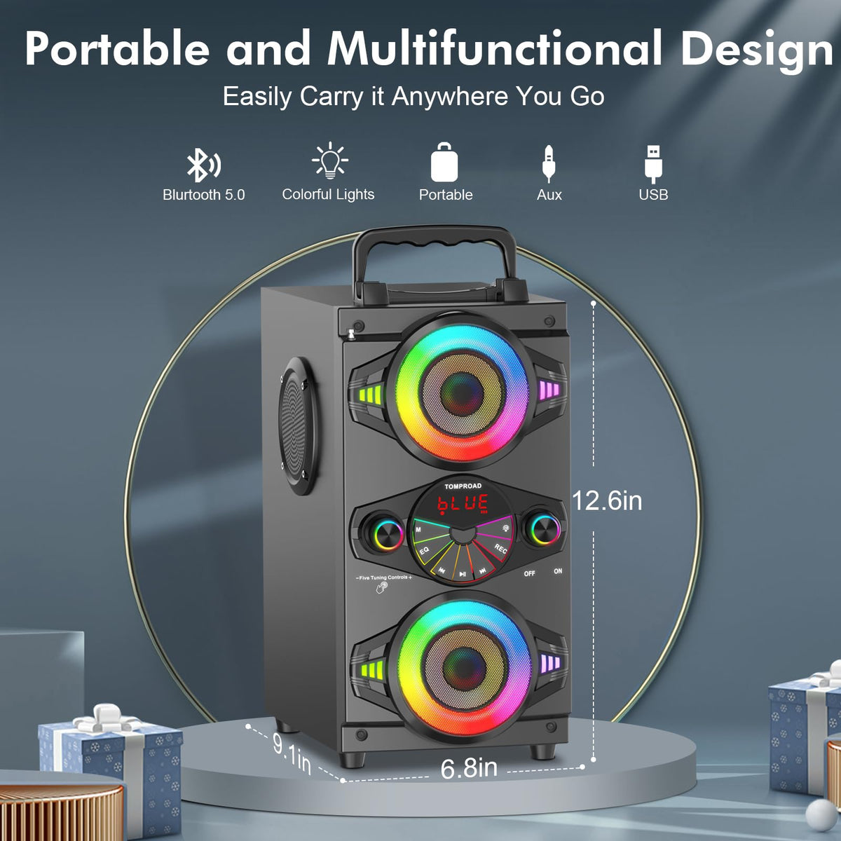 Portable Bluetooth Speakers 60W Wireless Stereo Sound G14255