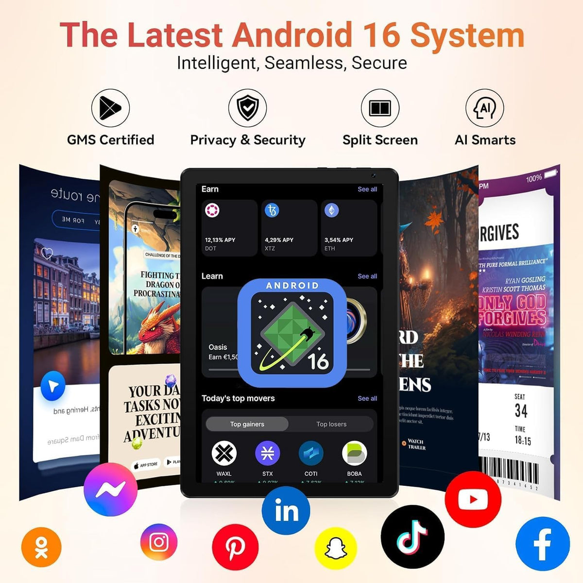 10.1" Android 16 Tablet Octa-core 36GB+128GB Dual Camera E324