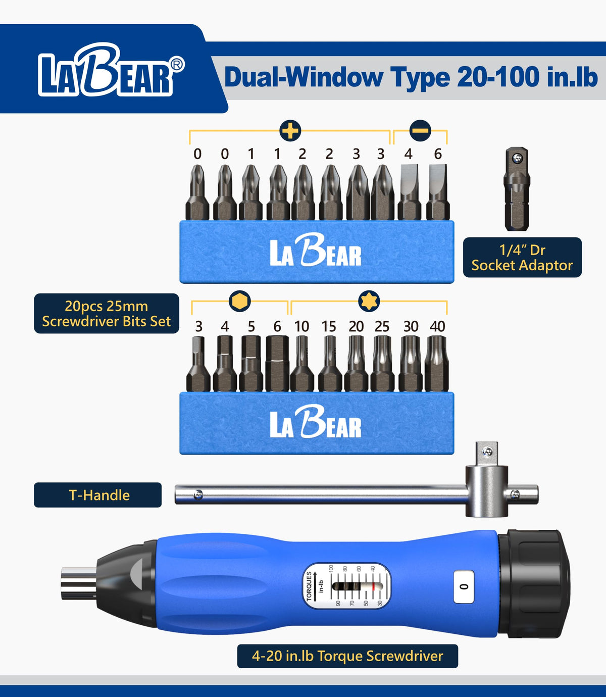 23-Piece Torque Screwdriver Set D4176