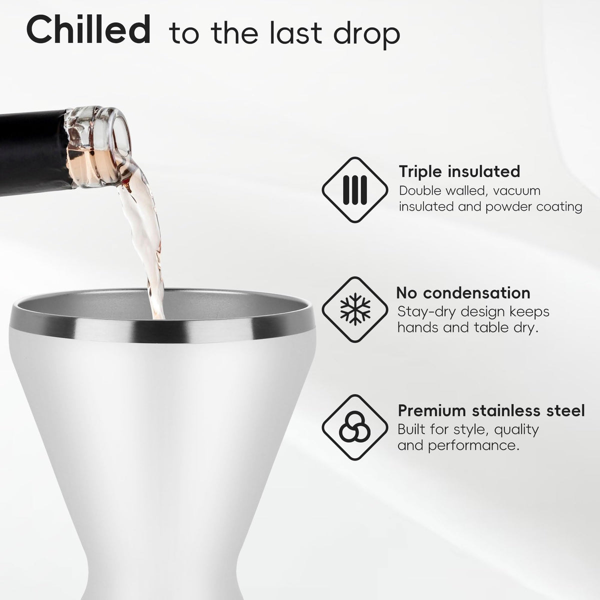 Stemless Insulated Martini Glass Set of 6 M18854
