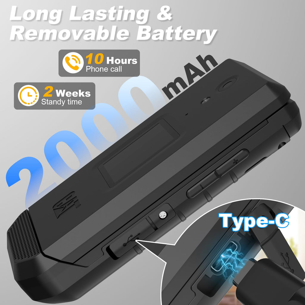 16GB 2.8" Touchscreen Rugged Android 11 IP68 Water Resistant 4G LTE Smart Flip Phone X296098