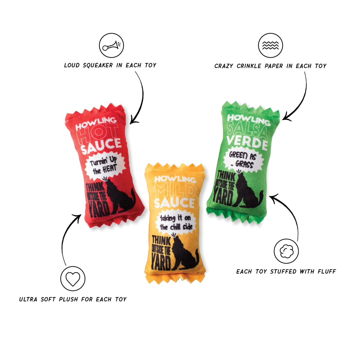 Plush Dog Toy 3 Piece Set F990390