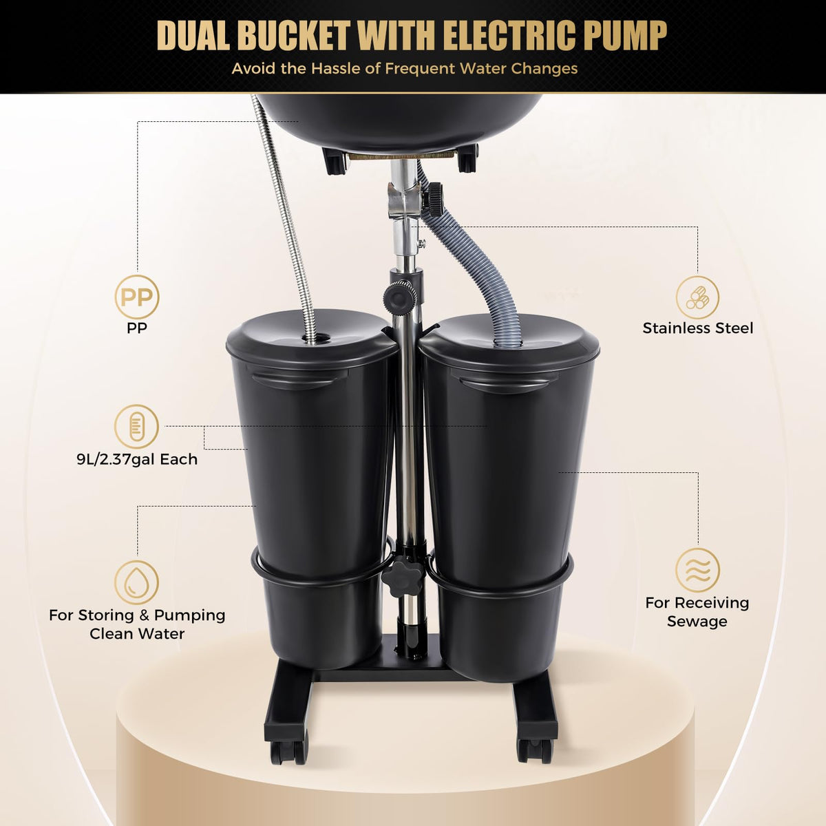 Portable Shampoo Bowl with Electric Pump K513121