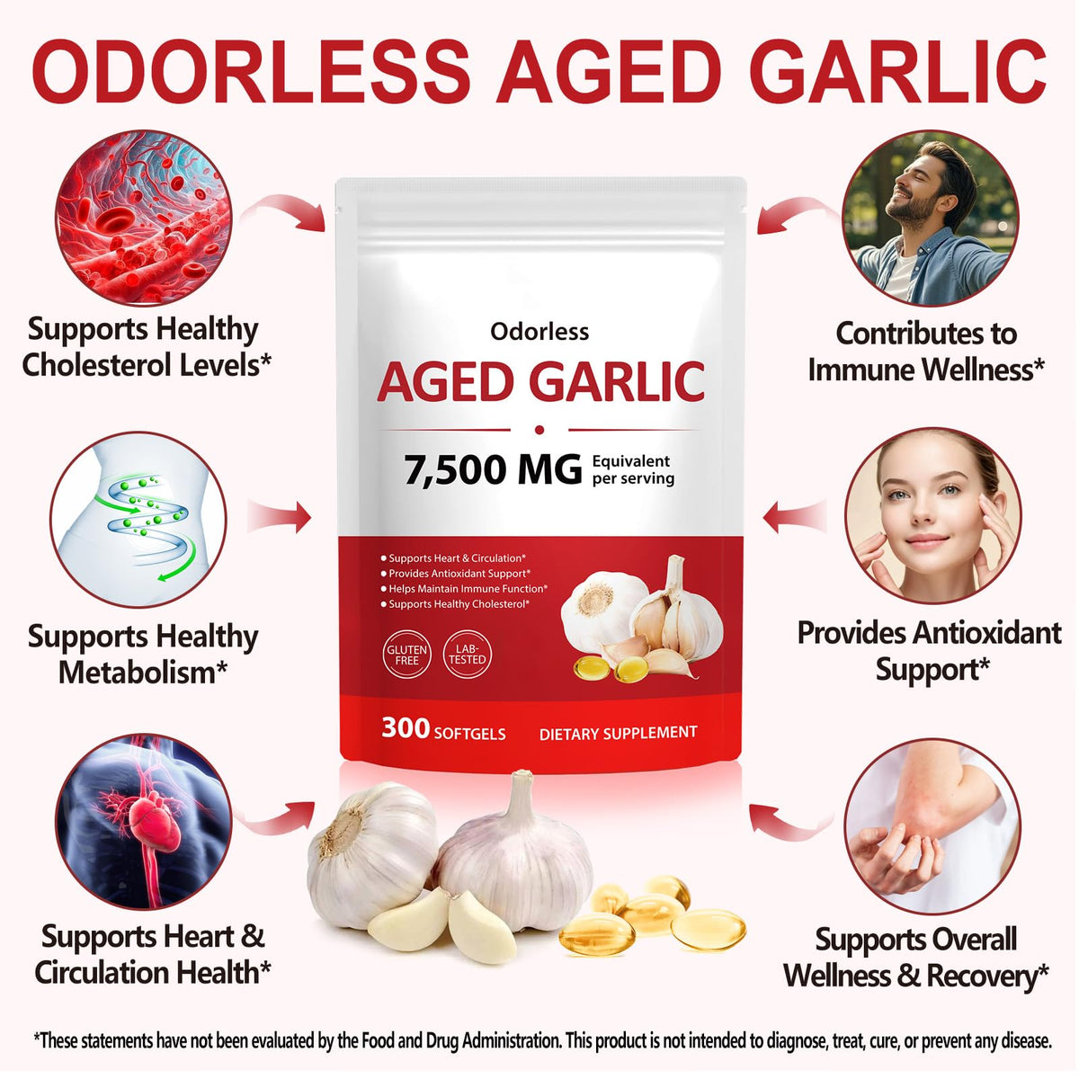 Odorless Garlic Supplement 300 Softgels B919753