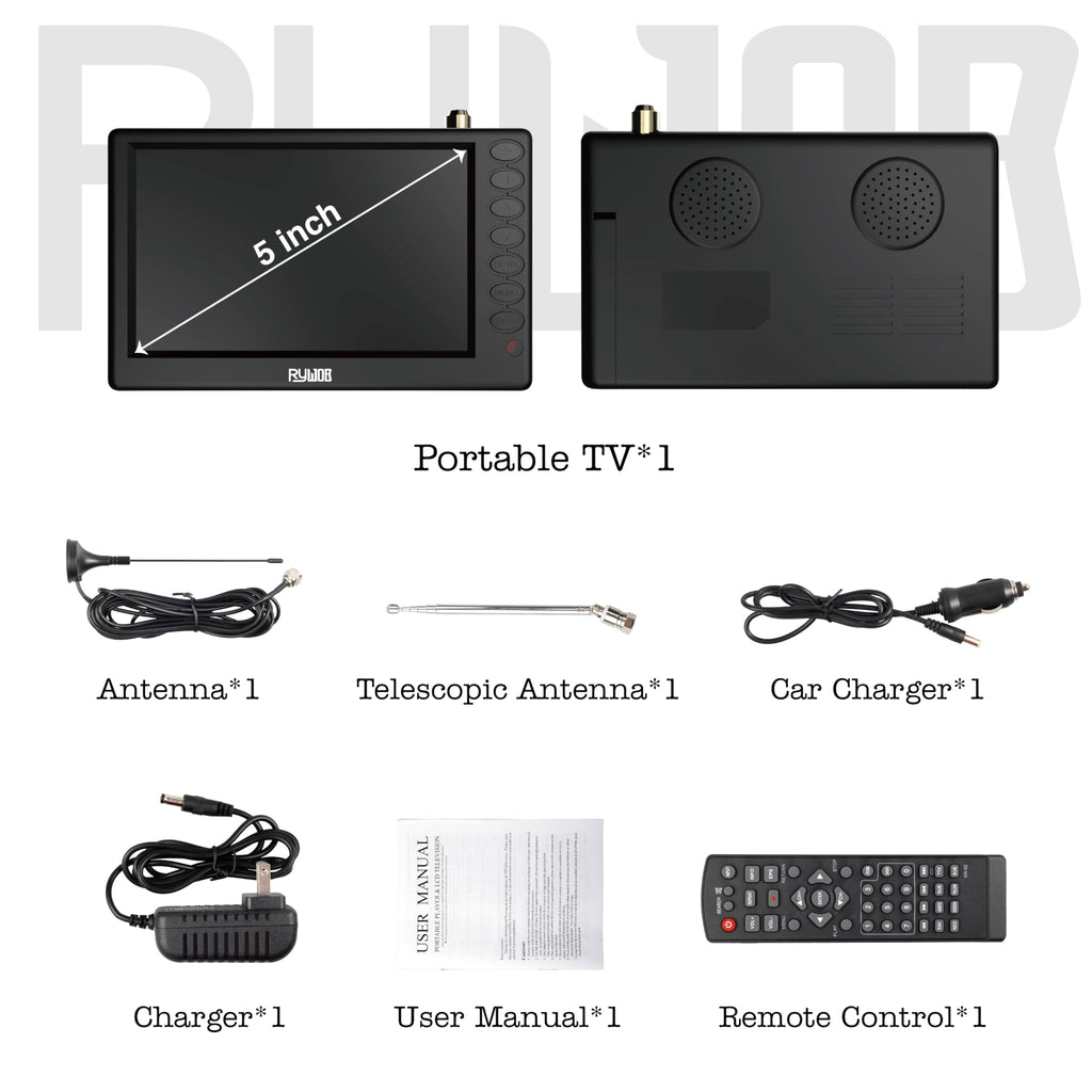 5" Portable Digital ATSC TV with Stand Q139