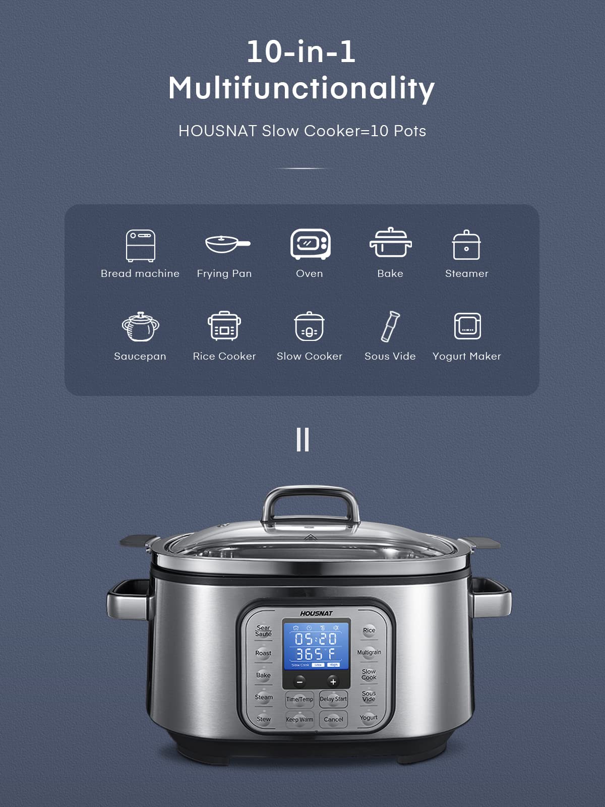 6 Quart Programmable Stainless Steel Slow Cooker B535