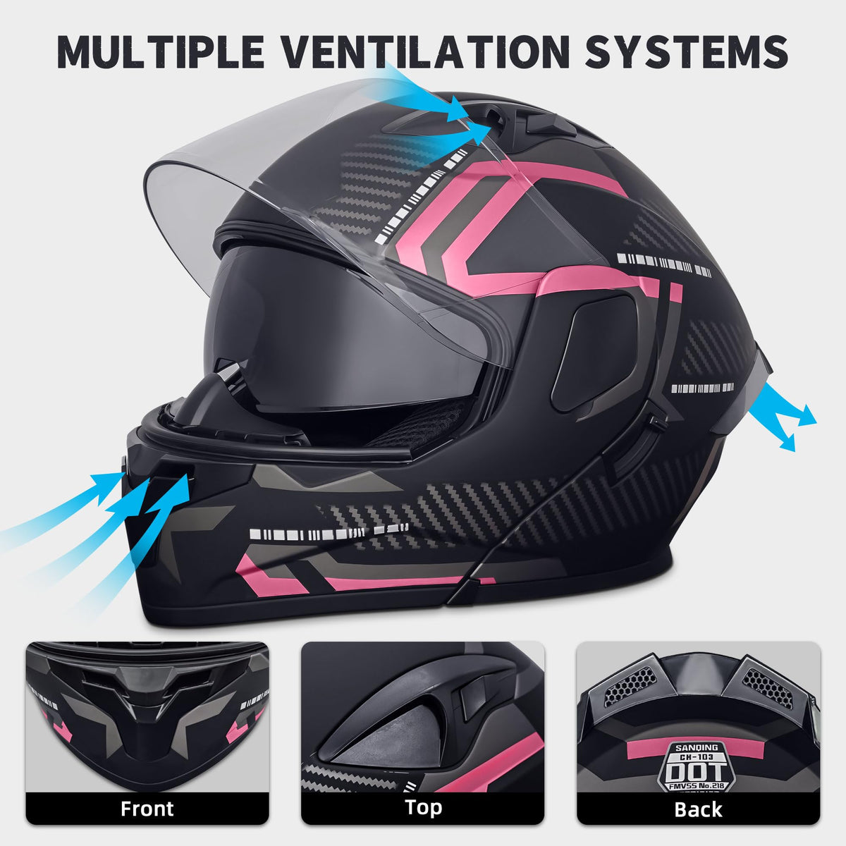 Modular Flip-Up Full Face Motorcycle Helmet N587