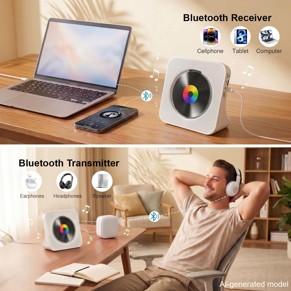 Portable Bluetooth CD Player Z61217