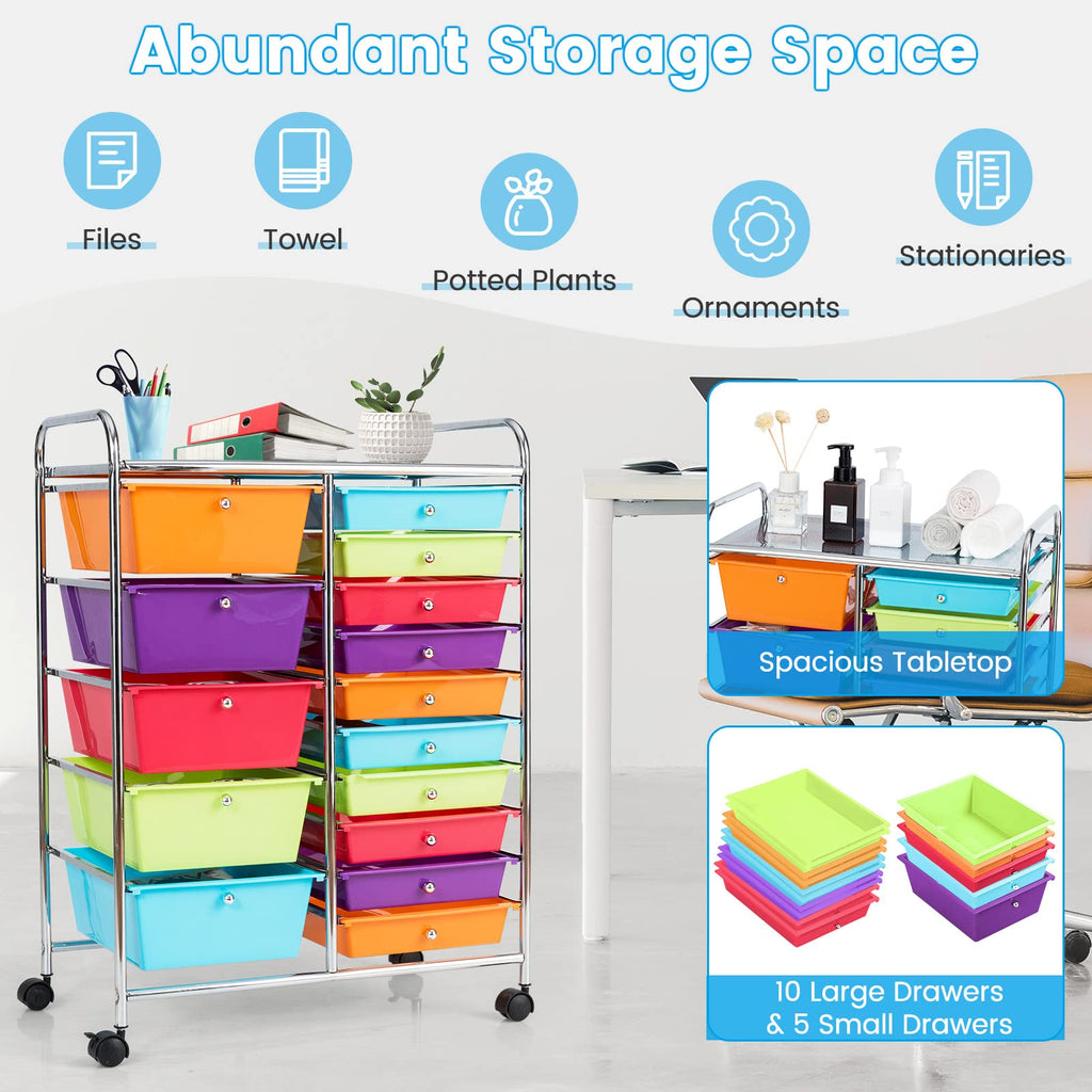15 Drawer Rolling Storage Cart W57844