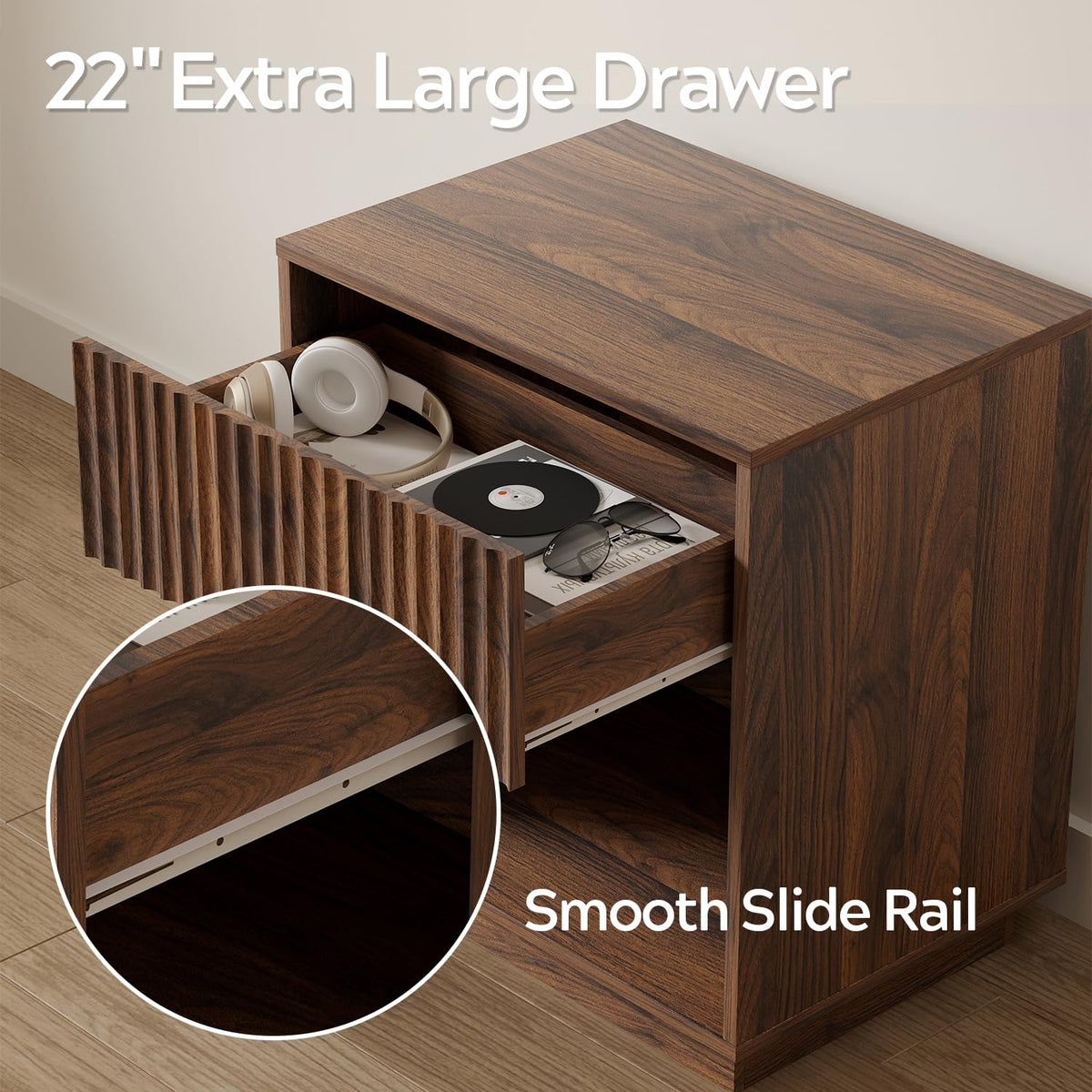 22" Fluted Nightstand Set of 2 J8138