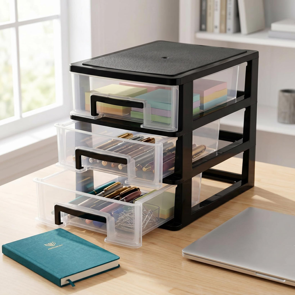 3 Drawer Plastic Desk Organizer V533