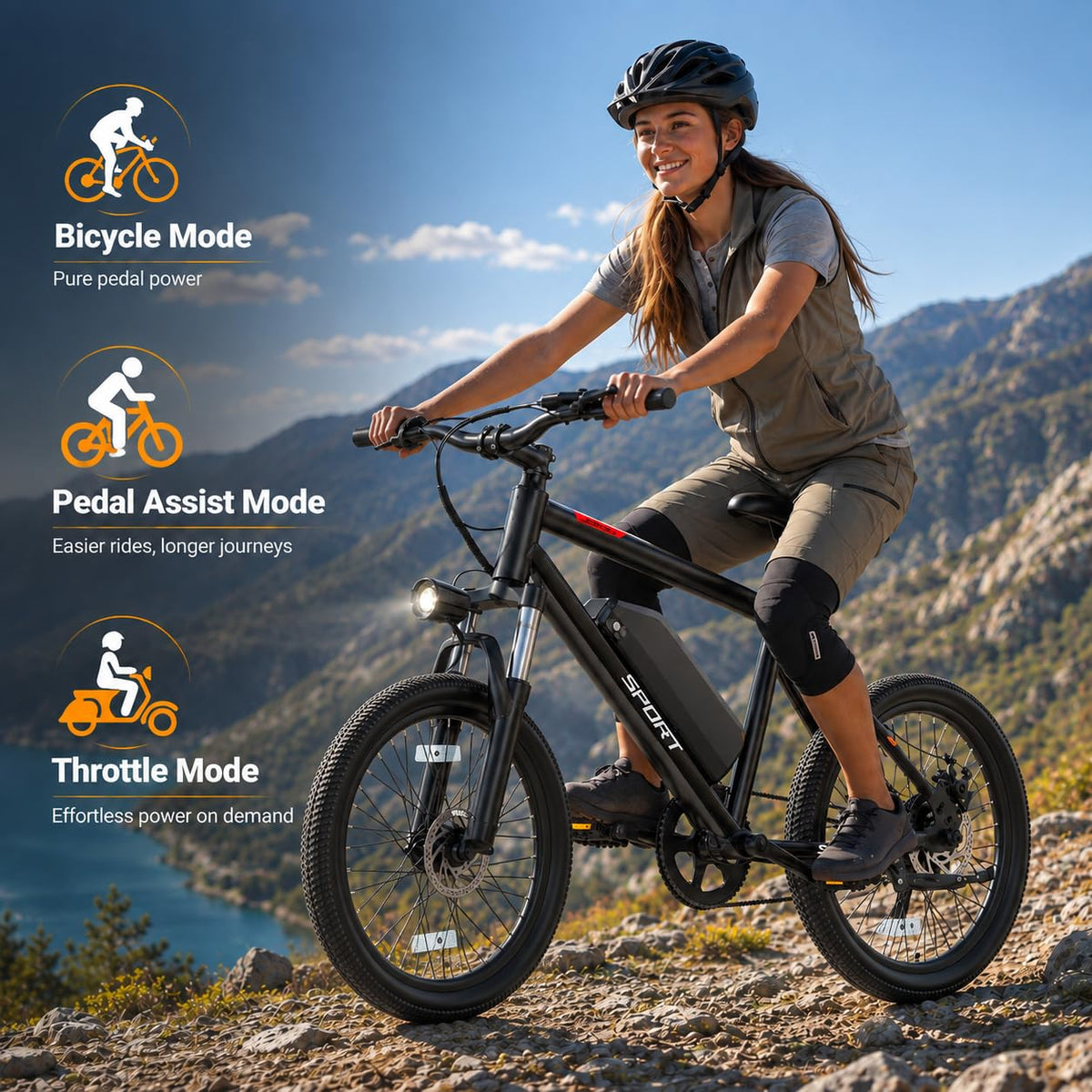 Electric Bike for Adults 1000W Peak Motor 20"/26" Mountain Ebike M8955