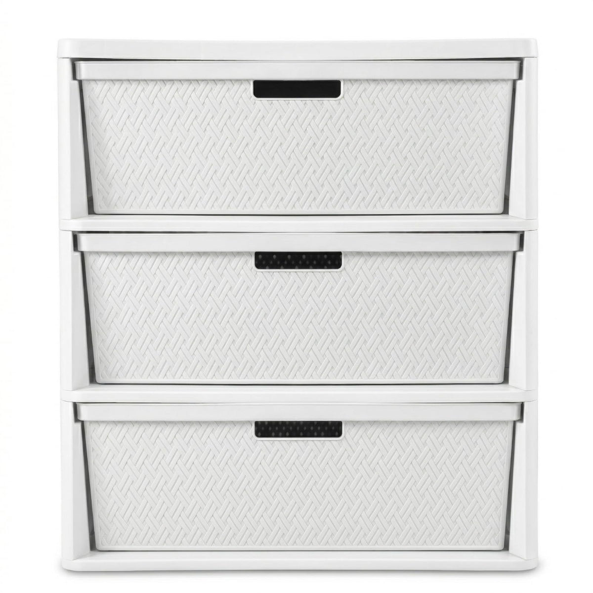 Opaque White 3-Drawer Plastic Storage Tower X522