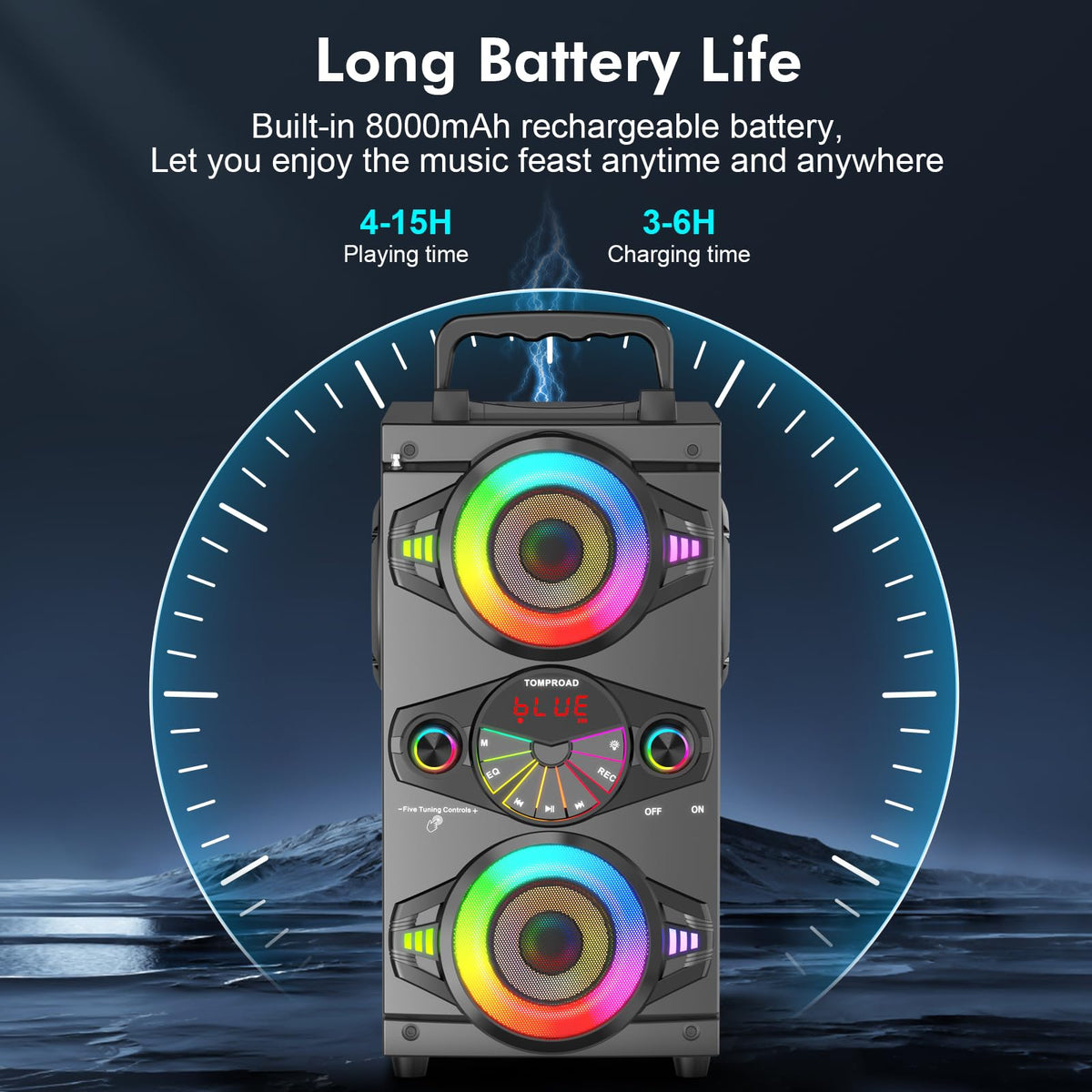 Portable Bluetooth Speakers 60W Wireless Stereo Sound G14255