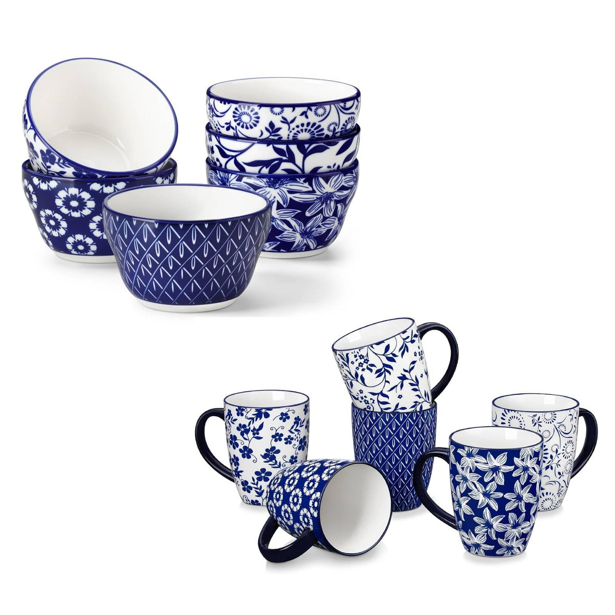 12-Piece Porcelain Bowl & Mug Set X374357