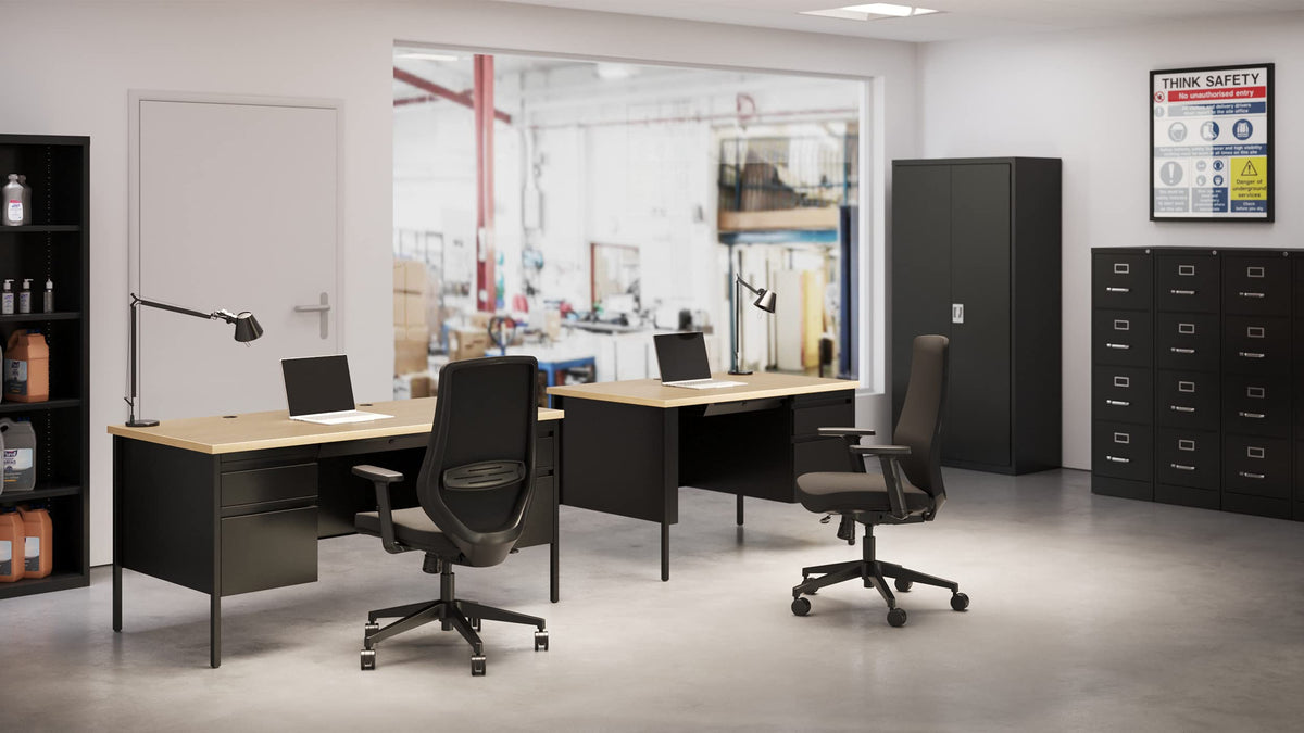 4 Drawer Letter Width Vertical File Cabinet Black P53009