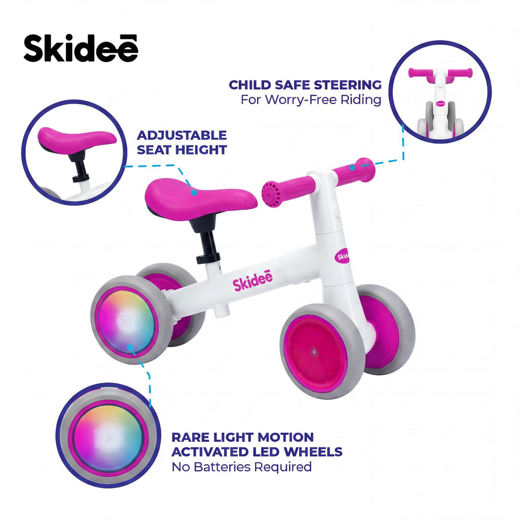 4-Wheel Toddler Balance Bike with LED Wheels Y724103