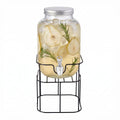 Mason Jar Glass Beverage Dispenser with Metal Stand, 1 Gal D30038